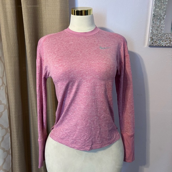 Nike Tops - Nike Women's Heathered Pink Long Sleeve Tee